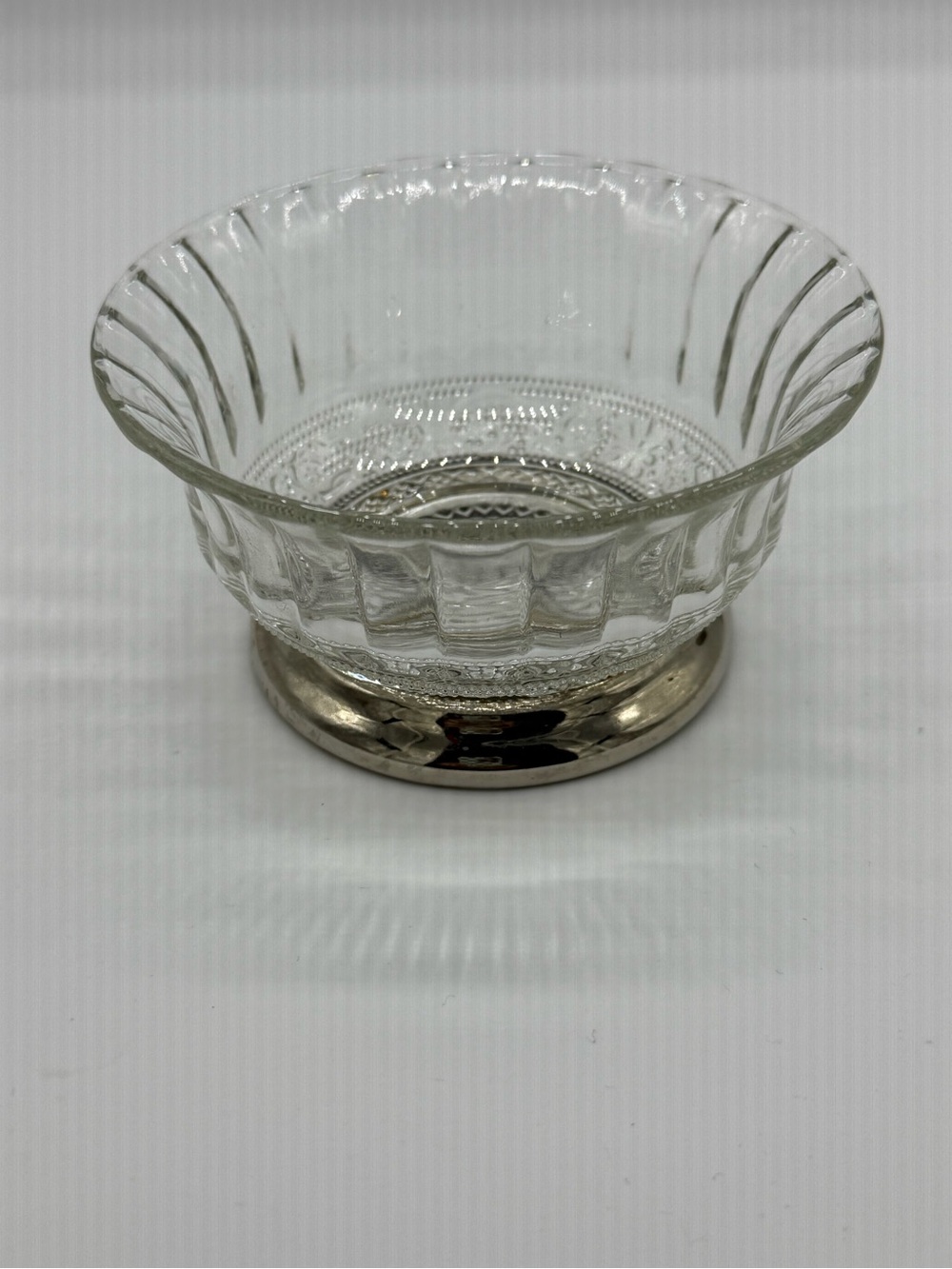 Vintage Crystal & silverplate candy dish